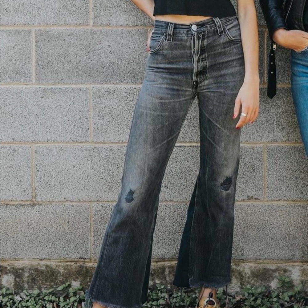 Re/done Levi Sz 25 inseam 29" Leadra Black Jeans